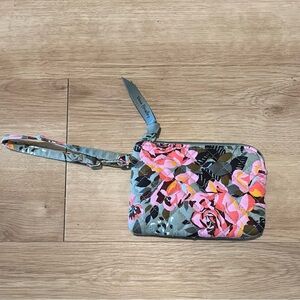 Vera Bradley Pink and Green Floral Wristlet Clutch